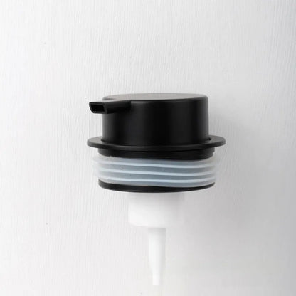 Facial cleanser foam pump with large head in ABS plastic, showing foaming function and finish options