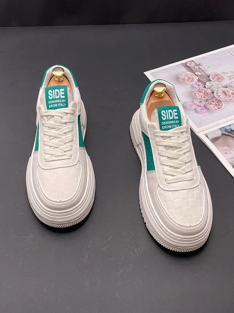 Unisex leisure shoes with cloth upper and rubber foam sole in white-green colour, sizes 38-43