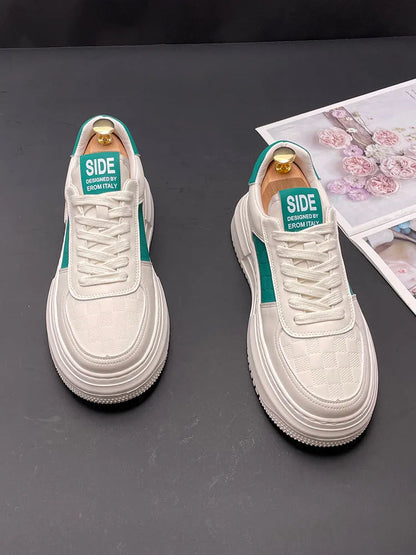 Unisex leisure shoes with cloth upper and rubber foam sole in white-green colour, sizes 38-43