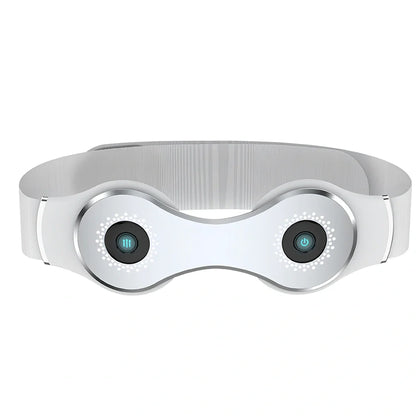 White far infrared lumbar massage belt measuring 25x8.5cm with Type-C charging port