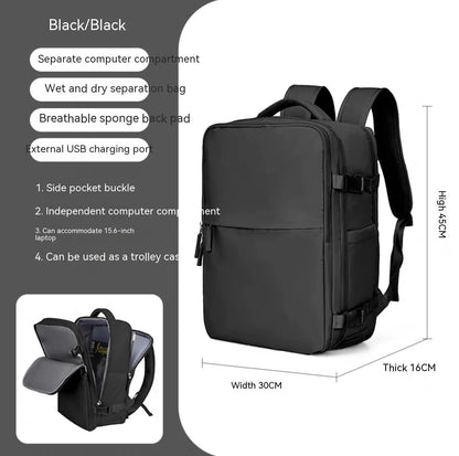 Large capacity waterproof mummy backpack in mint green colour with nylon material and 30-litre storage