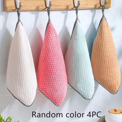 Absorbent and durable kitchen dish towels in various colors, made from soft and antibacterial materials for effective cleaning and drying.