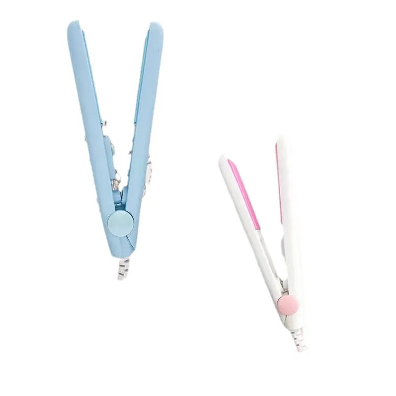 Mini hairdressing splint hair straightener for bangs and perms with storage box in multiple colour options