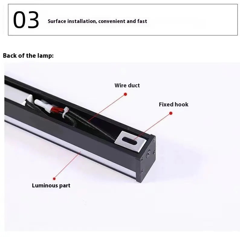 80cm aluminium LED wall lamp with PC shade showing three colour temperature options
