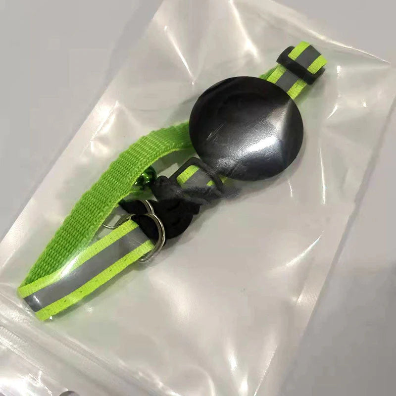 Airtag pet collar with reflective strip and bell for cats and dogs