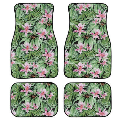 Printed rubber car foot mat set with 20mm thickness and waterproof lining in black