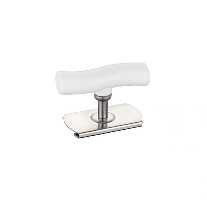 Adjustable stainless steel jar opener with ABS plastic handle, showing steel teeth and collapse feature