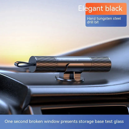 Aluminium alloy car safety hammer with cutting blade in black, red, and silver colour options