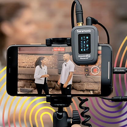 Little Bee 2.4GHz digital wireless clip-on lavalier microphone on a black background.