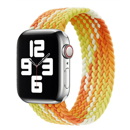 Elastic nylon braided watch strap in British lavender for Apple Watch, 38/40/41mm size with 120mm length fitting 130-140mm wrists