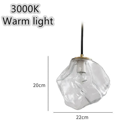 Glass ice cube chandelier in smoky grey, cognac or clear with black hanging wire, 11W-15W LED, 4000K
