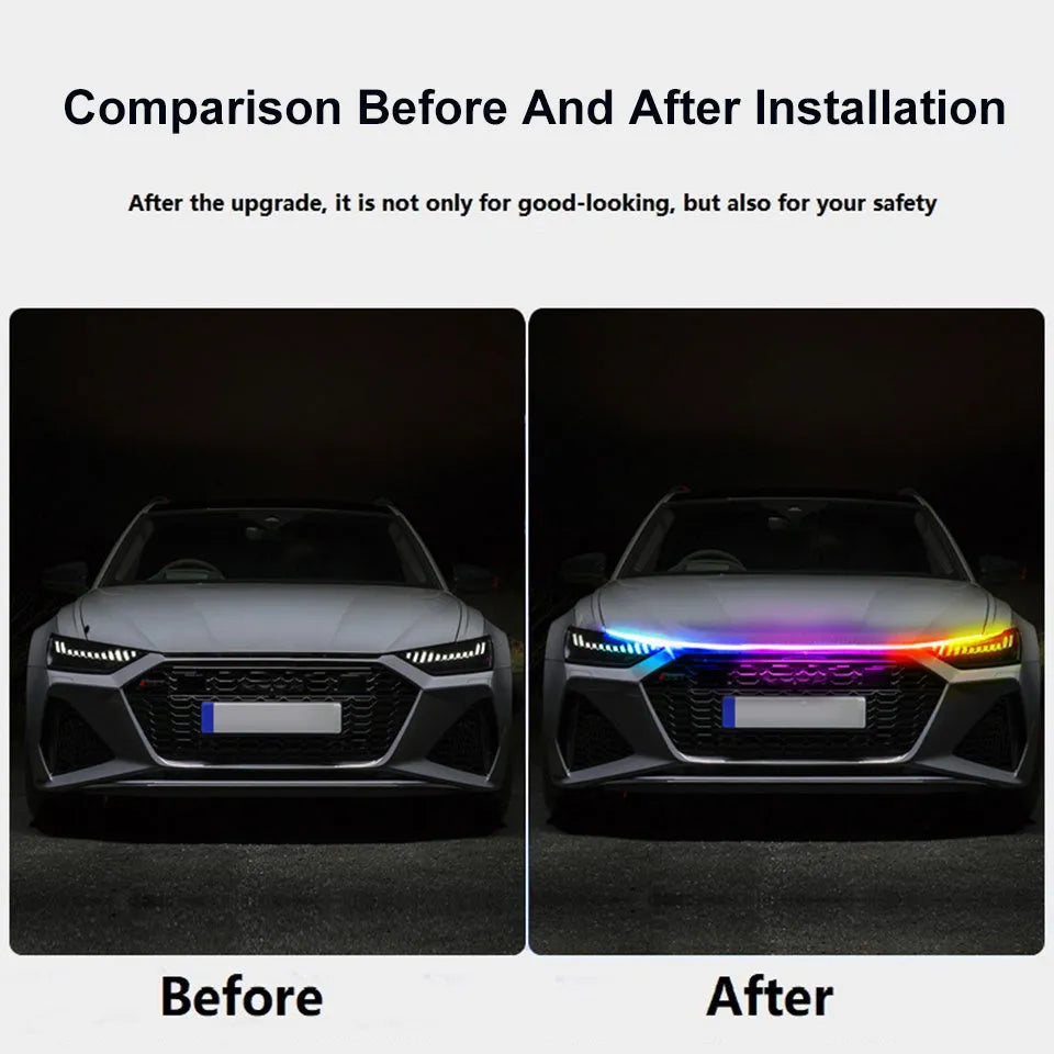 Flexible PVC LED strip light for General Motors engine cover installation in 1.2m, 1.5m, or 1.8m lengths