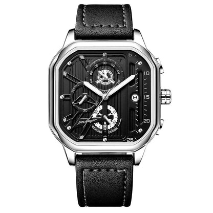 Men's sports watch with 8mm case in multiple colour options including black shell gold nail