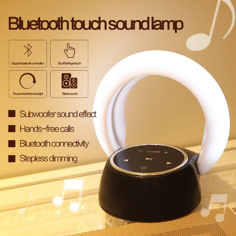 Multifunctional Bluetooth Subwoofer Speaker Desk Lamp with Adjustable Lighting and Touch Controls