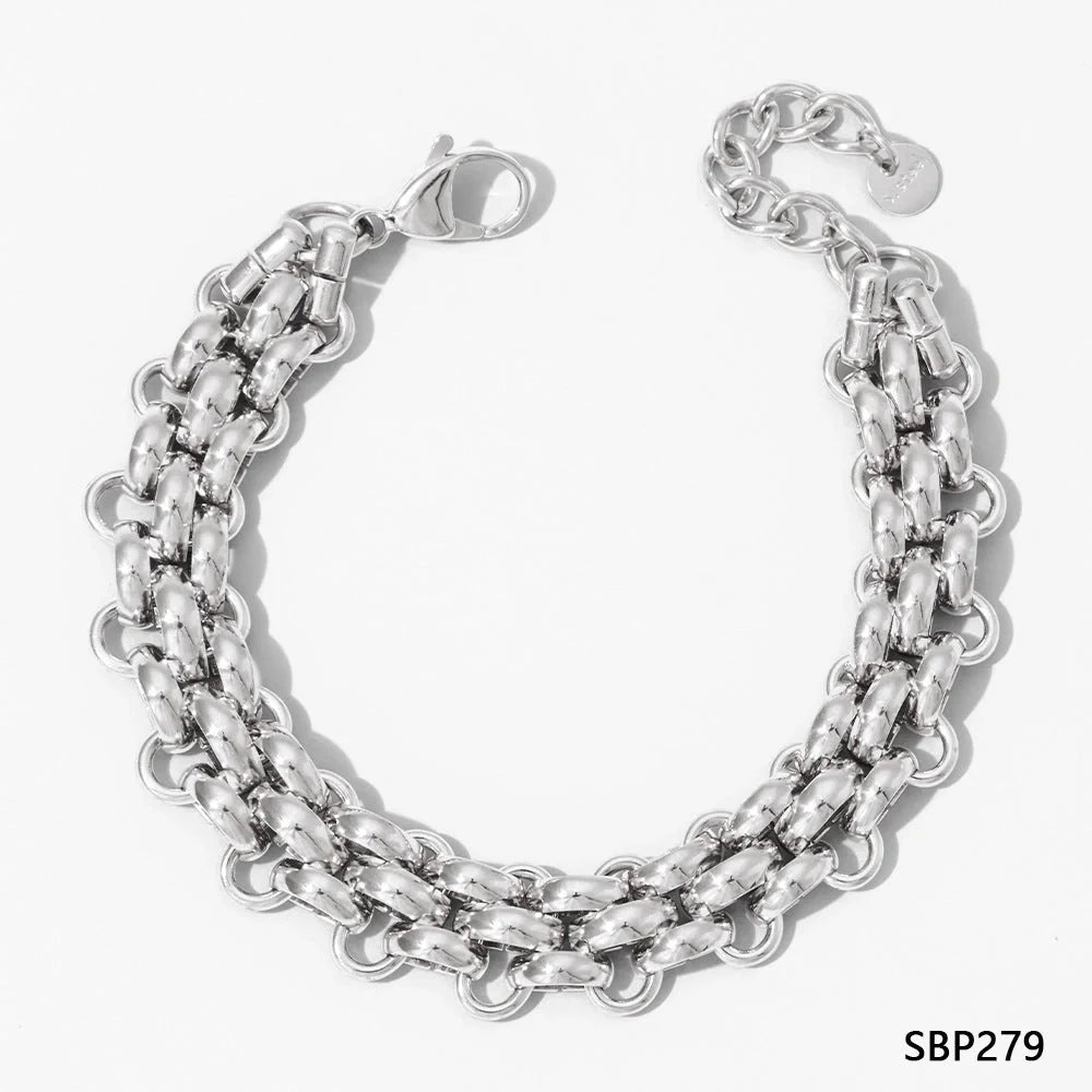 Elegant stainless steel electroplated women's bracelet with a simple design