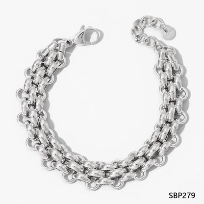 Elegant stainless steel electroplated women's bracelet with a simple design