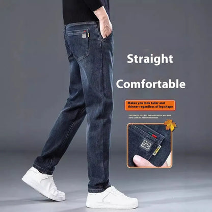 Blue grey slim straight trousers with micro-elasticity waistband on teenage model for summer street fashion