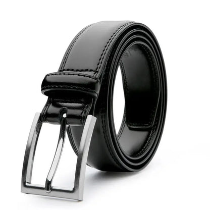 Men's brown genuine leather belt with textured Wild 95 grain and a silver alloy buckle.