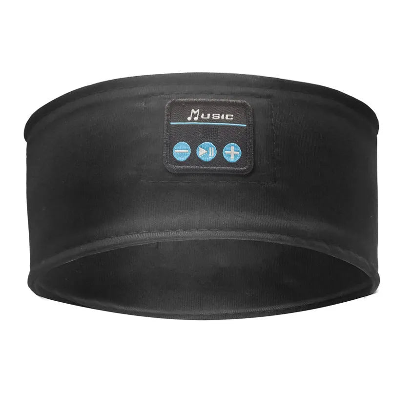 Wireless eye mask Bluetooth headset running headscarf in pink with music label, head-mounted stereo design