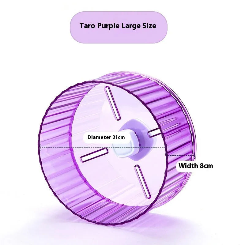 Plastic bird treadmill running wheel toy in transparent, green, grey, orange or purple colours for cage exercise