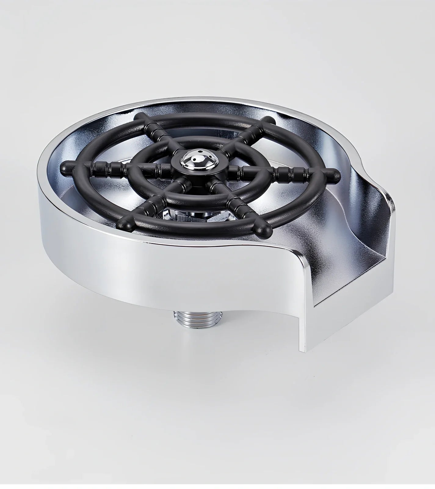 Automatic cup washer with high-pressure spray system for bar counters in black finish