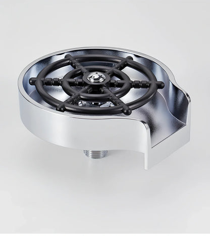 Automatic cup washer with high-pressure spray system for bar counters in black finish