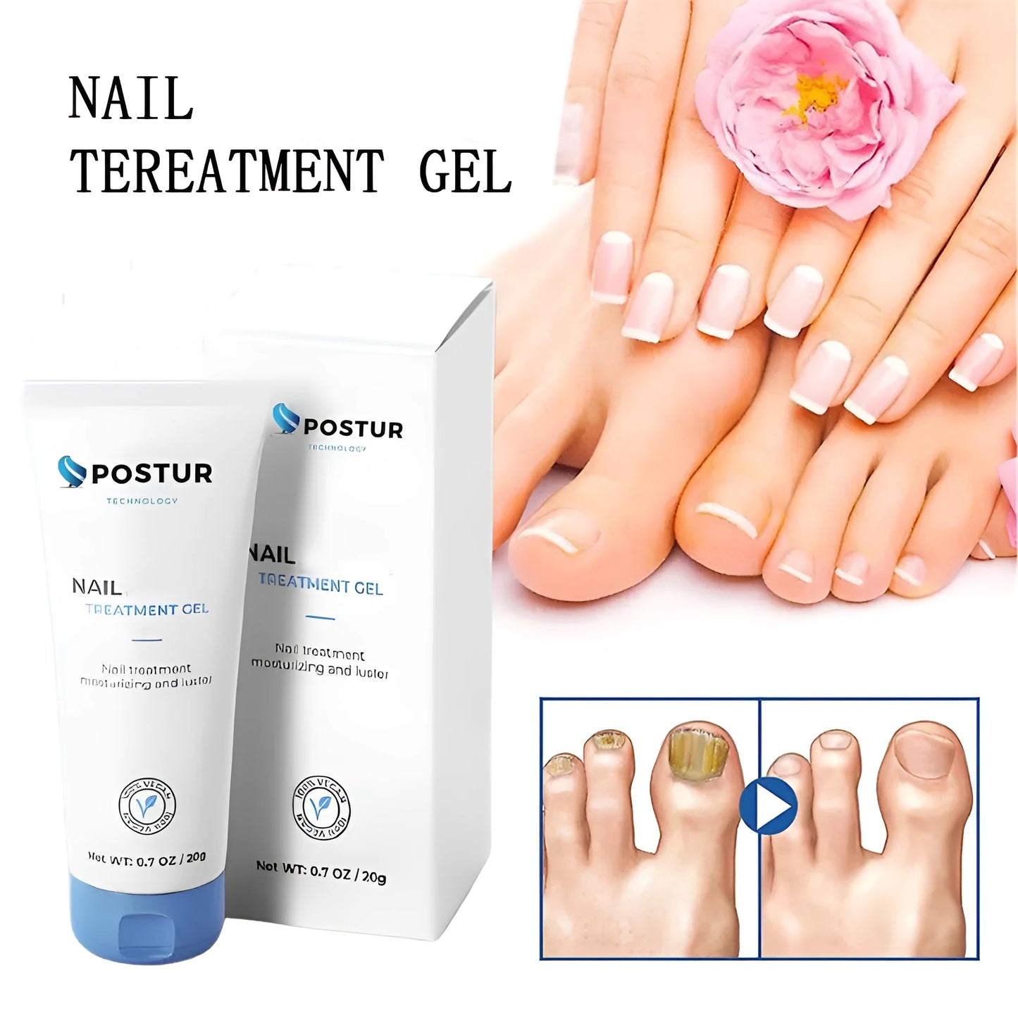 A 20g tube of nail gel care product with dimensions of 3cm by 2cm by 12.8cm.