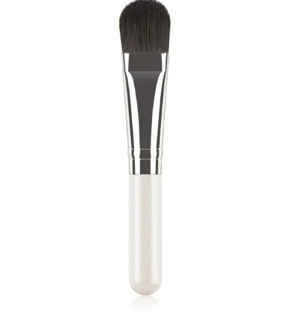 Wooden handle facial treatment brush, 12cm total length, 2cm artificial fibre bristles, black or wood colour.