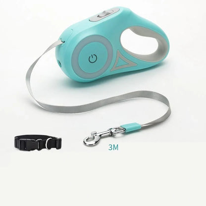 Retractable dog leash with automatic lock in Dream Purple, Sunshine Orange, and Mint Green
