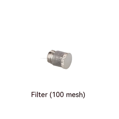 304 stainless steel high and low pressure atomising nozzle with external thread and filter.