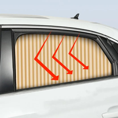 Auto retractable car sun curtain for windshield sunscreen protection in black colour