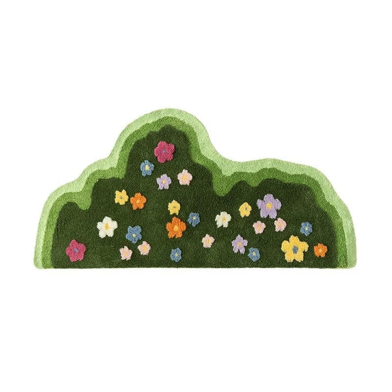 Stylish plush area rug with floral pattern, available in two sizes for living room, bedroom, or entryway