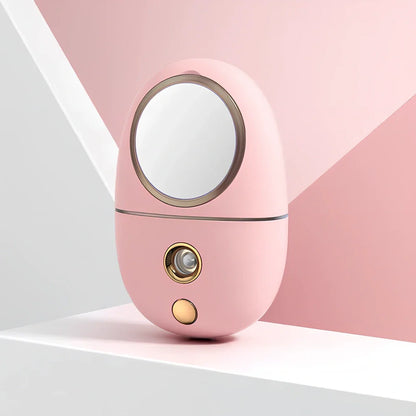 Cartoon USB facial humidifier measuring 62x32x96mm with bear-pink colour and water replenisher