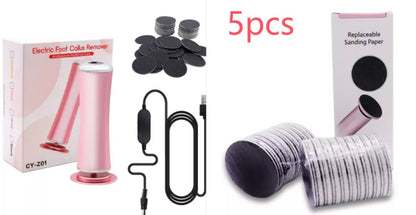 Electric Foot Callus Remover with adjustable speed and 360-degree rotation for effective foot care