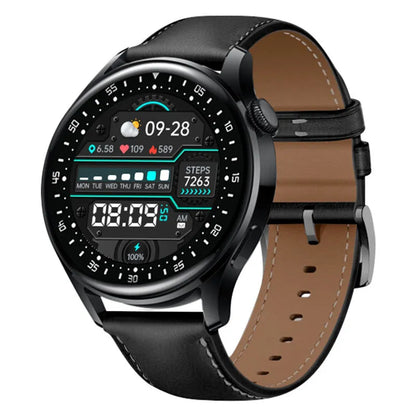 Sports health monitoring smart watch with 1.32-inch screen and silicone wristband in multiple colour options