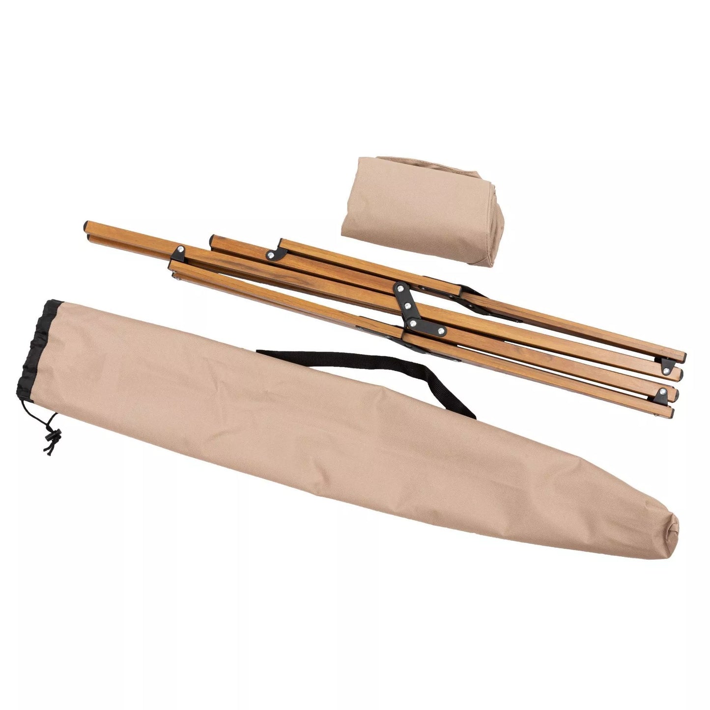 Folding Wooden Grain Aluminum Pipe Camping Chair in wood grain black and khaki