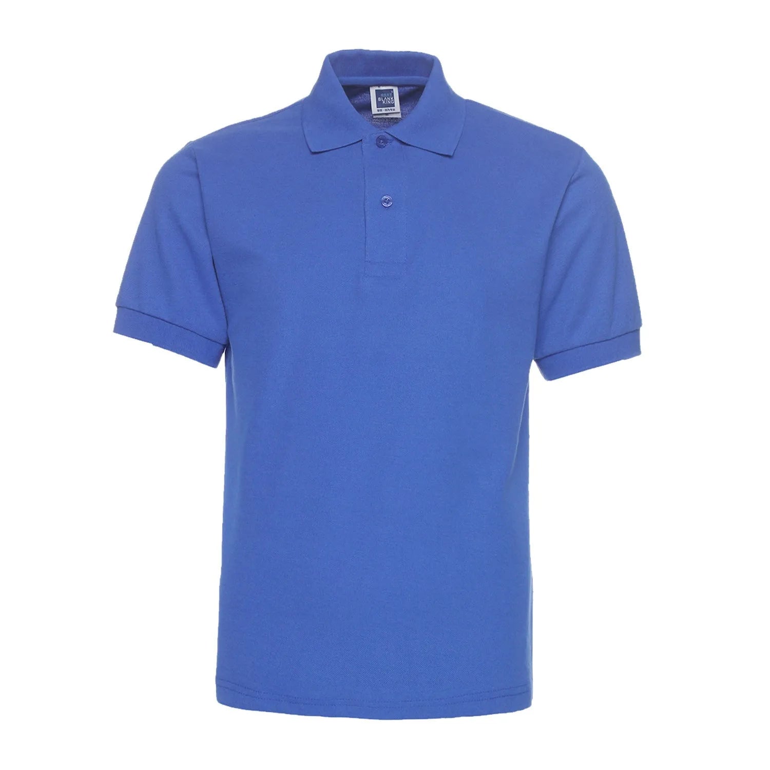 Solid colour short sleeve polo shirt in cotton blend fabric, plus size loose fit for summer wear