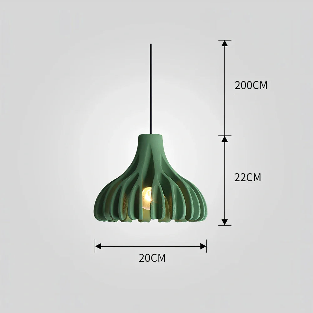 Nordic style resin chandelier with geometric design, 22cm diameter, available in five colours including green and grey