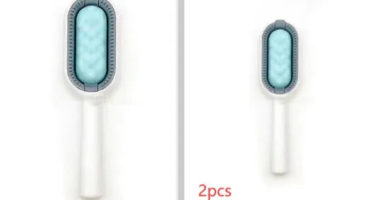 Green plastic pet hair removal comb with disposable wipes for cats and dogs
