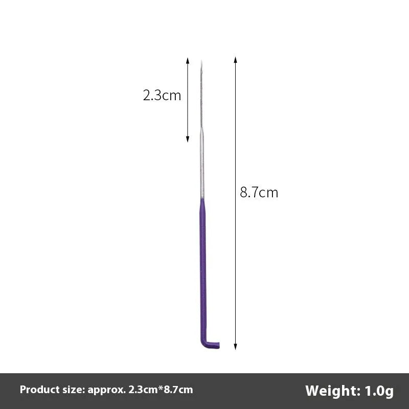 Wool felt stamp pin handicraft tool with oil-free needles in 9.0cm, 8.6cm and 7.8cm lengths and multiple needle types