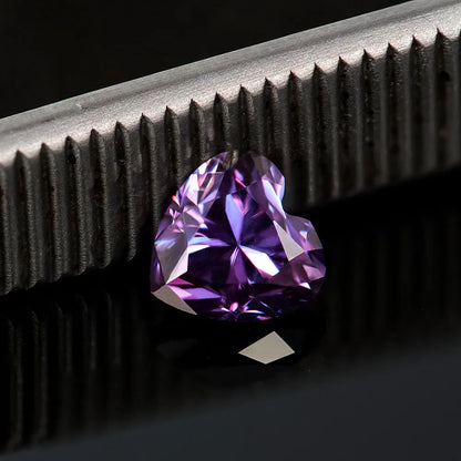 Heart-shaped moissanite stones in multiple colours and sizes for jewellery making