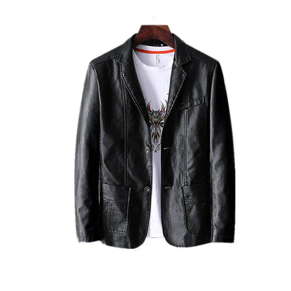 Stylish leather jacket with unique studded lapels and quilted sleeves, available in a variety of colors and sizes