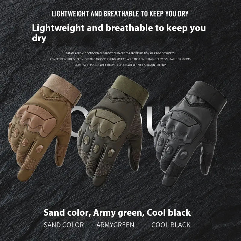 Men's black tactical gloves with touchscreen fingertips for training and commuting activities