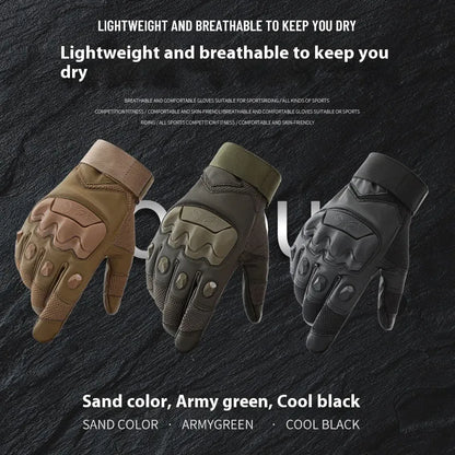 Men's black tactical gloves with touchscreen fingertips for training and commuting activities