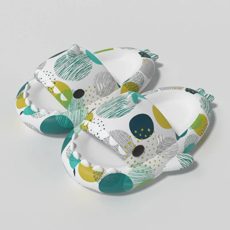 Stylish heart-shaped shark slippers with breathable, anti-slip soles and a variety of vibrant color options