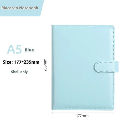 Solid colour A5 PU leather notebook shell with zipper closure in various colour options