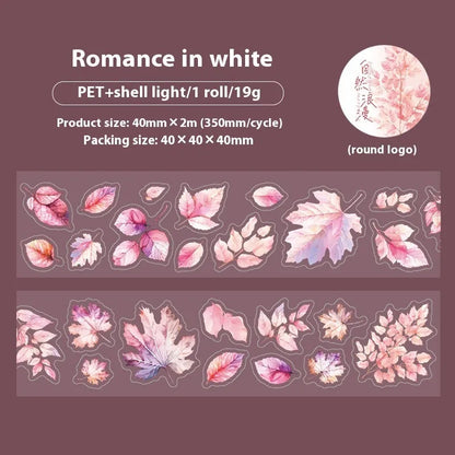 Deciduous Poetry Series DIY decorative stickers roll with 40mm width, 2m length, and PET material in nature colours