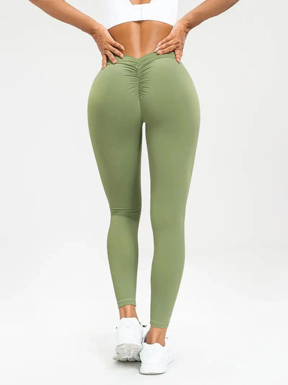 Slimming high-waist yoga pants with hidden tummy control, available in various colors and sizes