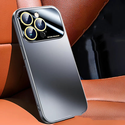 Frosted silicone iPhone case showing matte finish and shockproof design for device protection