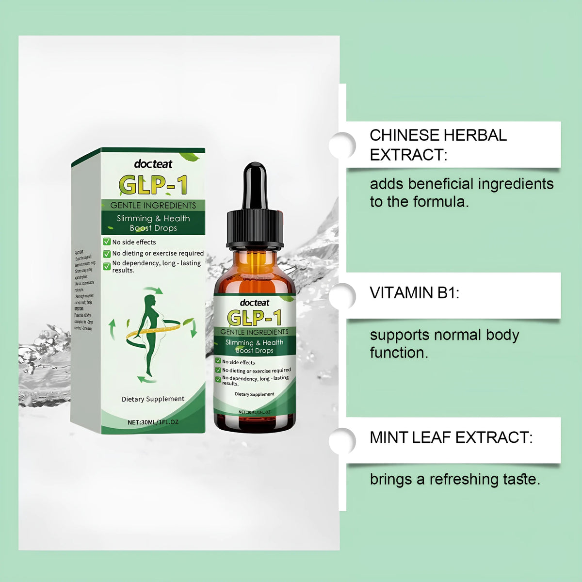 30ml dropper bottle of Management Drops Multiple Plant Extraction herbal solution.